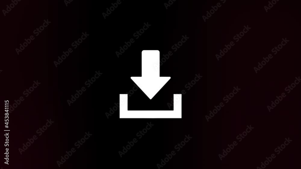 Poster download icon with glitch art effect. retro futurism 80s 90s dynamic wave style. video signal damage