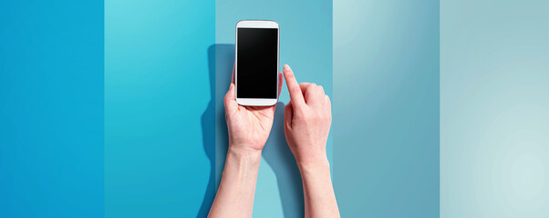 Obraz na płótnie Canvas Person using a white smartphone