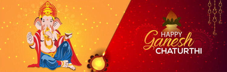 Obraz na płótnie Canvas Happy ganesh chaturthi celebration background