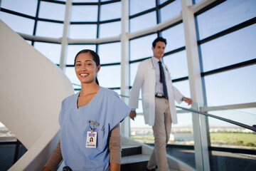 Portrait of smiling nurse in hospital