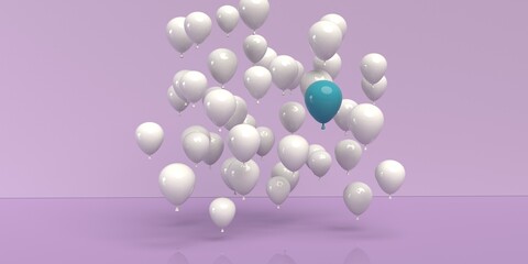 One out unique floating balloon concept - 3D