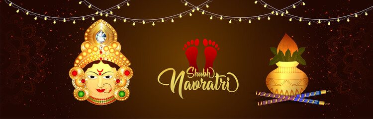Shubh navratri celebration banner or header