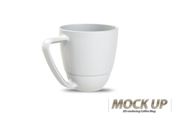 White ceramic Coffee mug isolated on a white background.