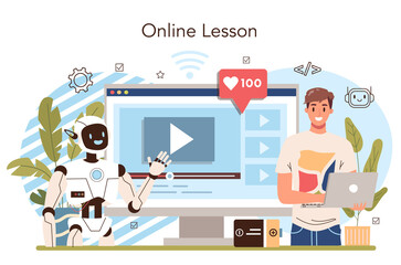 Robotics school course online service or platform. Robotic engineering