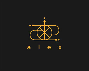 logo name Alex usable logo design for private logo, business name card web icon, social media icon - obrazy, fototapety, plakaty
