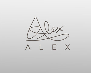 logo name Alex usable logo design for private logo, business name card web icon, social media icon - obrazy, fototapety, plakaty