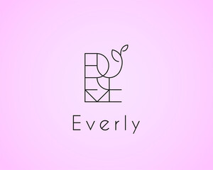 logo name Everly usable logo design for private logo, business name card web icon, social media icon