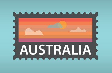 australia banner, stamp, sticker, badge  - vector illustration