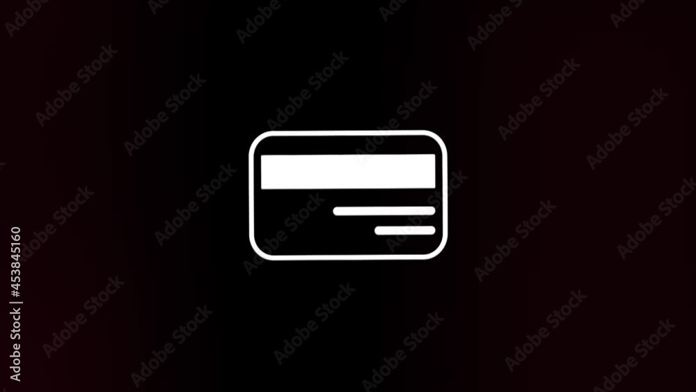 Leinwandbilder credit card icon with glitch art effect. retro futurism 80s 90s dynamic wave style. video signal dam