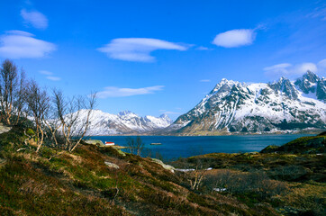lake and mountains
