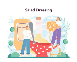 Fresh salad in a bowl. Peopple cooking organic and healthy food.