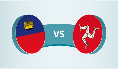 Liechtenstein versus Isle of Man, team sports competition concept.