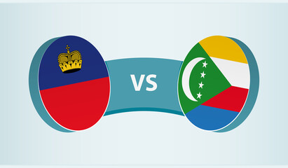 Liechtenstein versus Comoros, team sports competition concept.