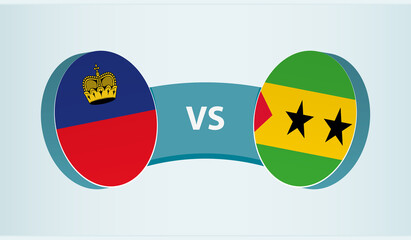 Liechtenstein versus Sao Tome and Principe, team sports competition concept.