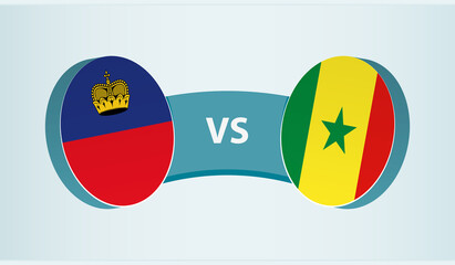 Liechtenstein versus Senegal, team sports competition concept.