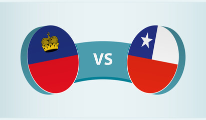 Liechtenstein versus Chile, team sports competition concept.