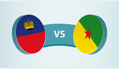 Liechtenstein versus French Guiana, team sports competition concept.