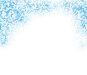 Abstract blue halftone dotted border.