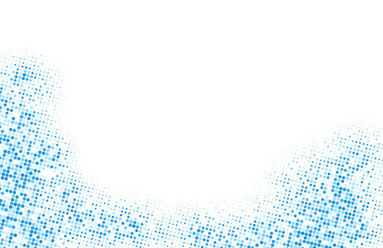 Abstract Blue Halftone Dotted Border.