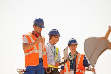 Workers walking in quarry