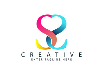 Initial Letter s, ss Isolated Logo design illustration