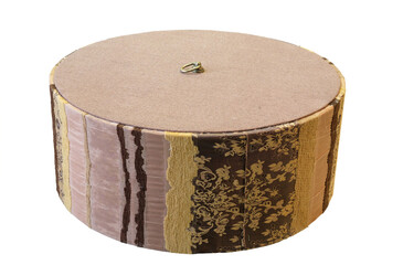 Vintage round hat box isolated on white background