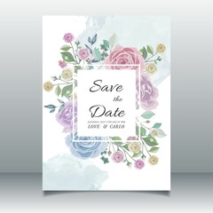 soft wedding invitations flower and leaves