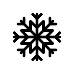 Snowflake icon. Black contour linear silhouette. Vector simple flat graphic illustration. The isolated object on a white background. Isolate.