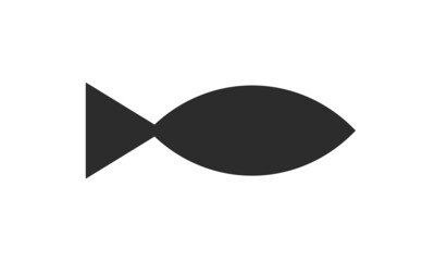 Black Fish Icon - Vector Logo Symbol