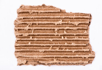 Striped cardboard piece isolated for inserting letters messages. on white background.