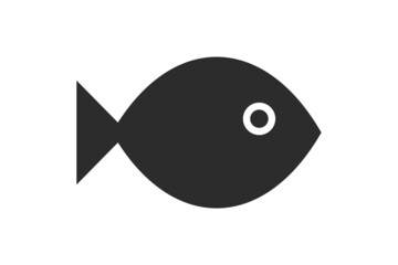 Black Fish Icon - Vector Logo Symbol