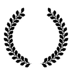 wreath of oak leaves with acorns