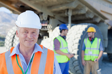 Digger working in quarry