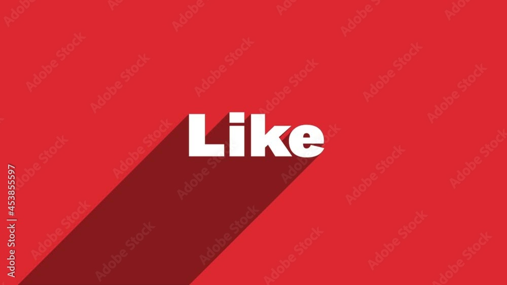 Poster like white letters with shadow moving banner animation on red background. 4k video motion graphic an