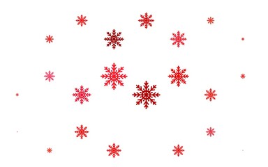 Light Red vector cover with beautiful snowflakes.