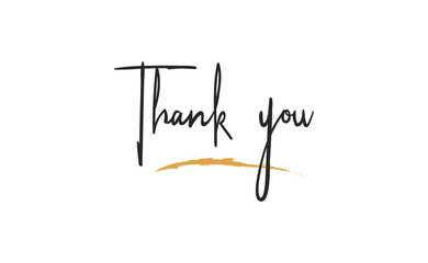 Thank You hand drawn lettering. Handwritten inscription. Thanks card. Vector illustration.