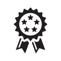 Achievement badge icon. Vector and glyph