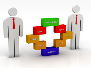 3d rendering ideal family concept