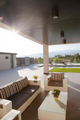 Sofa and chairs on luxury patio