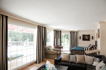 Sectional sofa in luxury modern living room