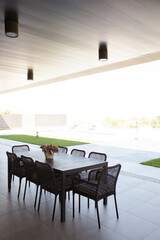 Patio with table