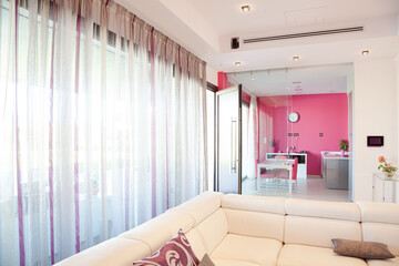 Sectional sofa in luxury modern living room