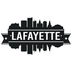 Lafayette Louisiana Skyline. Banner Vector Design Silhouette Art. Cityscape Travel Monuments.