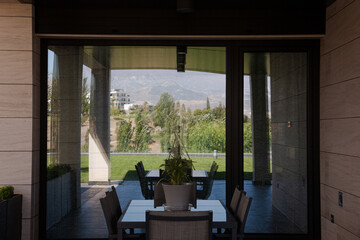 Patio with table