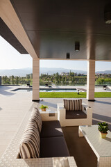 Sofa and chairs on luxury patio
