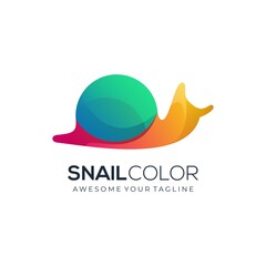 Snail colorful gradient logo template