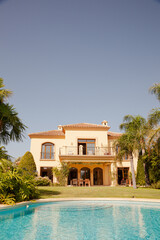 Swimming pool and Spanish villa