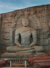 Fototapeta na wymiar buddha statue at temple galwiharaya Polonnaruwa Sri Lanka