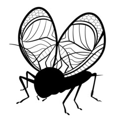 鈴虫のイラスト_シルエット