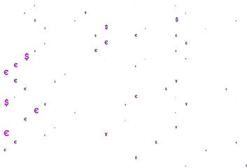 Light Purple vector cover with EUR, JPY, GBP signs.